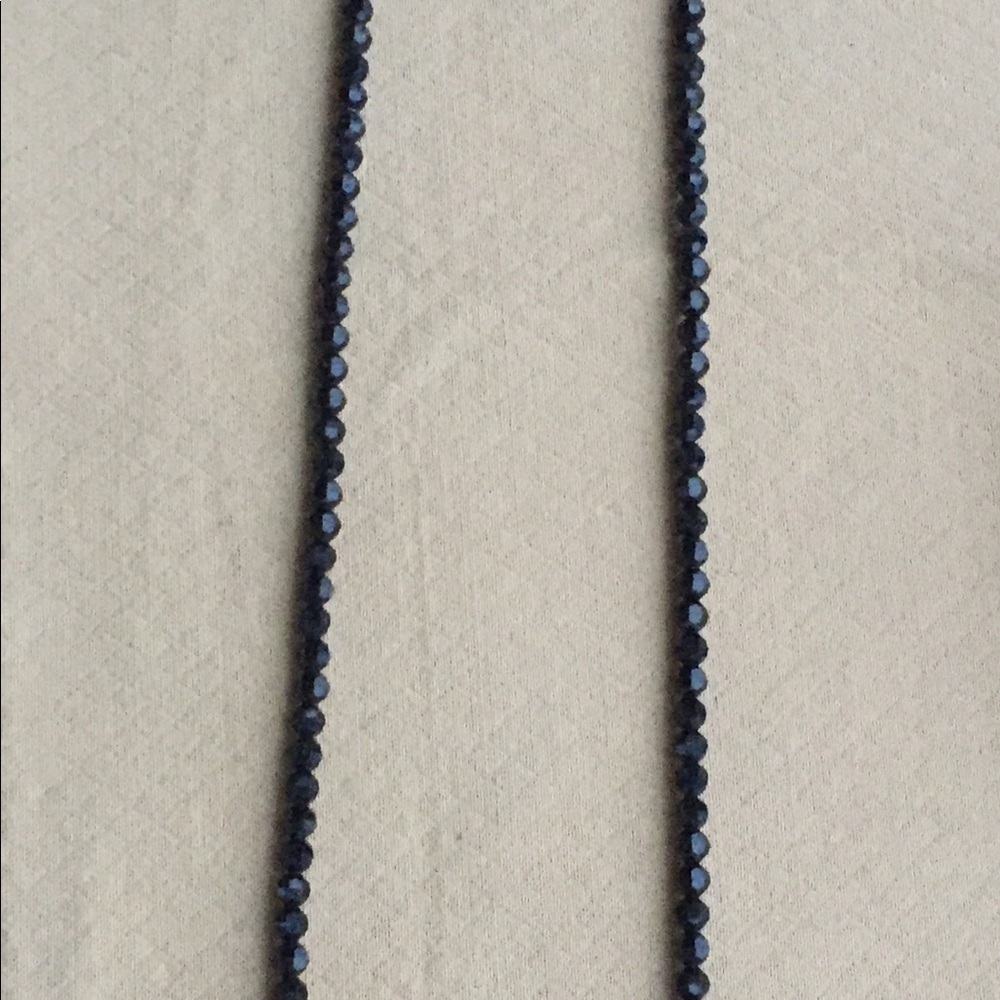 Long Opera Style Black Necklace Vintage - Picture 2 of 4